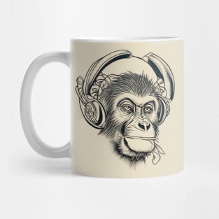 Introvert Monkey Loves Music Mug